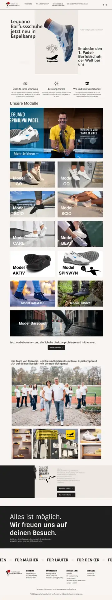 Website-Referenz: Leguano Barfußschuhe
