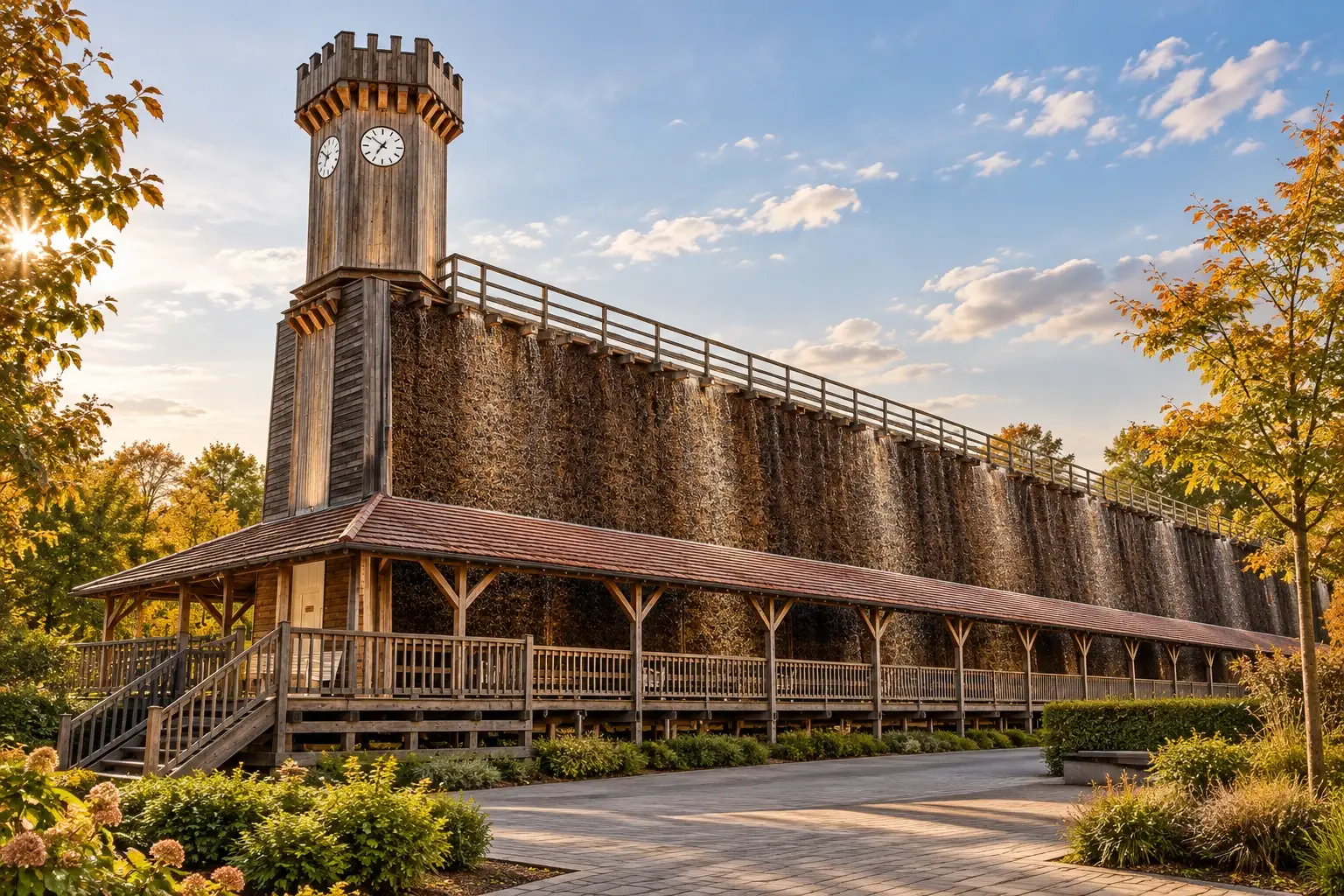 Gradierwerk mit Uhrenturm in Bad Salzuflen – KI-generiertes Motiv