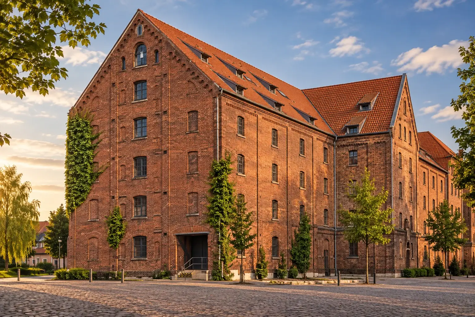 Historischer Tabakspeicher in Bünde – KI-generiertes Stadtmotiv