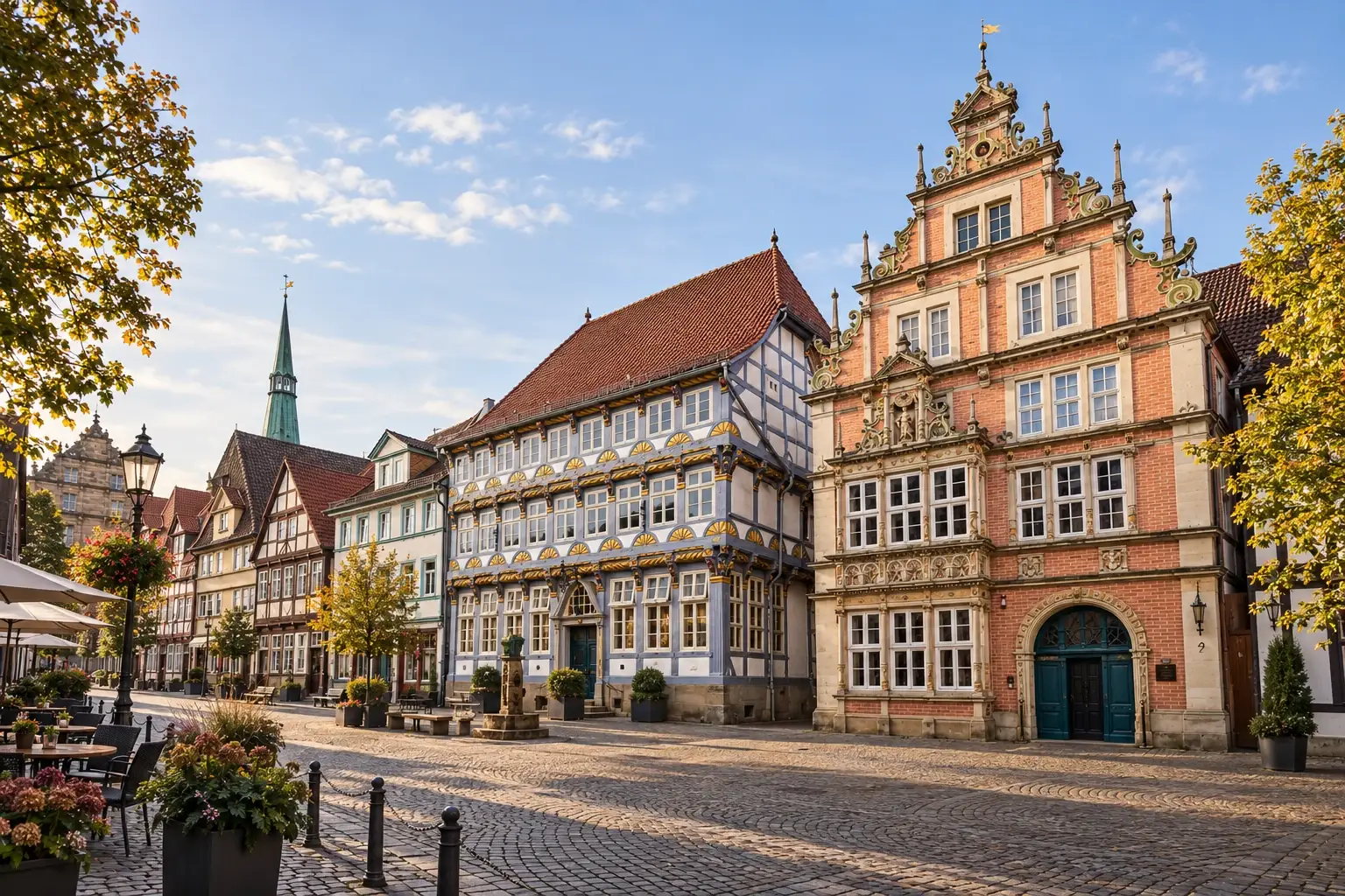 Historische Altstadt mit Leisthaus in Hameln – KI-generiertes Motiv